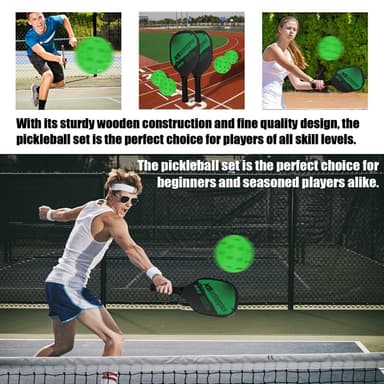 Pickle Ball Racket Set Paddle Kit 2 racketar 4 Pickle Bollar