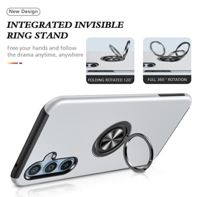 Samsung Galaxy A35 Hybrid skal med Finger Ring - Silver