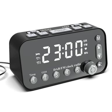 Bedside LED-skärm Digital väckarklocka FM / DAB-radio