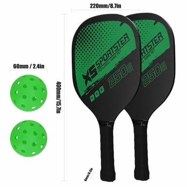Pickle Ball Racket Set Paddle Kit 2 racketar 4 Pickle Bollar