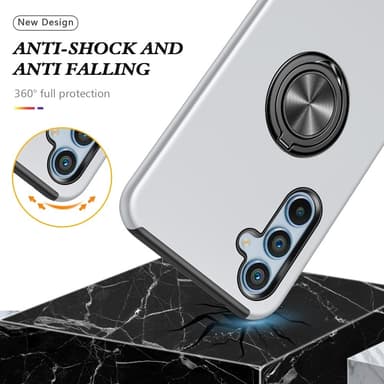 Samsung Galaxy A35 Hybrid skal med Finger Ring - Silver