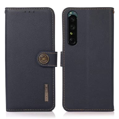 Mobilplånbok 3-kort läder RFID Sony Xperia 1 VI - Blå