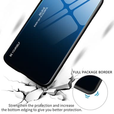 SKALO iPhone 15 Plus Gradient Härdat Glas TPU-skal - Guld