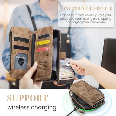 CaseMe Samsung Z Fold5 CaseMe Big Wallet Plånboksfodral - Brun
