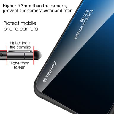 SKALO iPhone 15 Plus Gradient Härdat Glas TPU-skal - Grön-Turkos