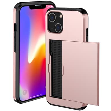 SKALO iPhone 15 Plus Armor Skal Korthållare - Roséguld