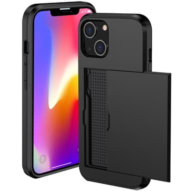 SKALO iPhone 15 Plus Armor Skal Korthållare - Svart
