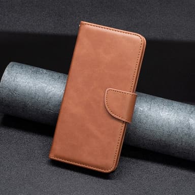 SKALO iPhone 15 Pro Max Plånboksfodral i PU-Läder - Brun