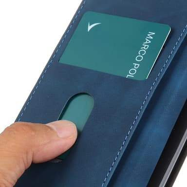 SKALO iPhone 15 Pro Max KHAZNEH Plånboksfodral i PU-Läder - Blå