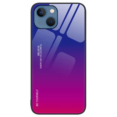 SKALO iPhone 15 Plus Gradient Härdat Glas TPU-skal - Blå