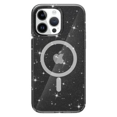 SKALO iPhone 15 Pro Max Glitter Magnetring TPU Skal - Svart