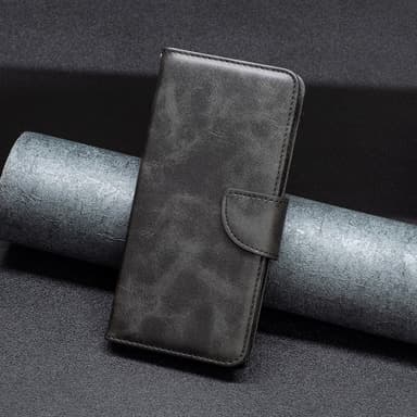 SKALO iPhone 15 Plånboksfodral i PU-Läder - Svart