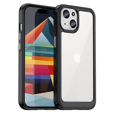 SKALO iPhone 15 Transparent TPU Bumper Skal - Svart