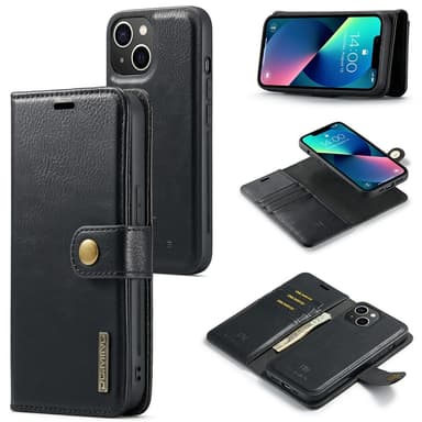 DG MING iPhone 15 2-i-1 Magnet Plånboksfodral - Svart