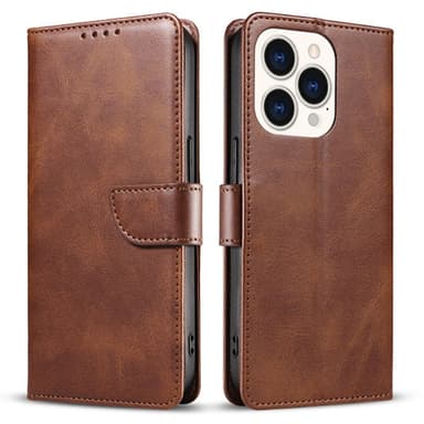SKALO iPhone 15 Plus Premium Plånboksfodral - Brun