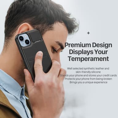 DUX DUCIS iPhone 15 Rafi Series Magnetring Skal med Korthållare - Svart