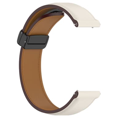 INF Vikbart klockband i äkta läder Armbandsrem 20 mm Vit Samsung Galax