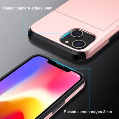 SKALO iPhone 15 Plus Armor Skal Korthållare - Roséguld
