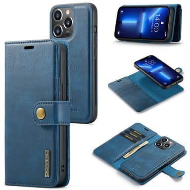 DG MING iPhone 15 Pro 2-i-1 Magnet Plånboksfodral - Blå