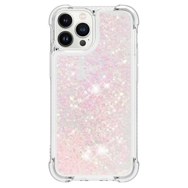SKALO iPhone 15 Pro Kvicksand Glitter Hjärtan TPU-skal - Rosa
