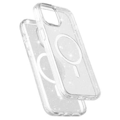 SKALO iPhone 15 Glitter Magnetring TPU Skal - Vit