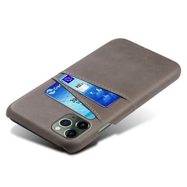 SKALO iPhone 15 PU-Läder Korthållare Skal - Grå