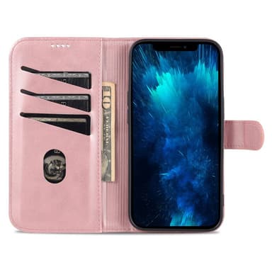 SKALO iPhone 15 Pro AZNS Plånboksfodral - Roséguld