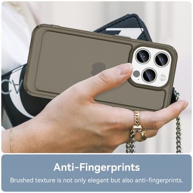 SKALO iPhone 15 Pro Transparent TPU Metalknappar Skal - Grå