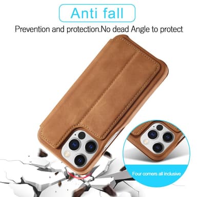 SKALO iPhone 15 Pro LC.IMEEKE Plånboksfodral i PU-Läder - Brun