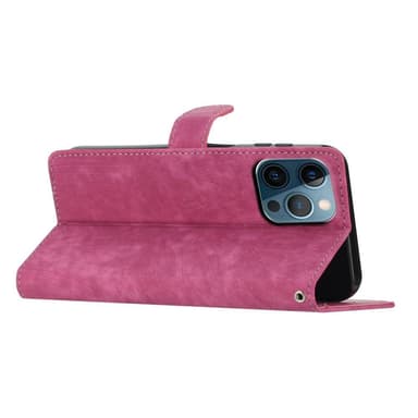 SKALO iPhone 15 Pro Max Plånboksfodral i PU-Läder - Cerise