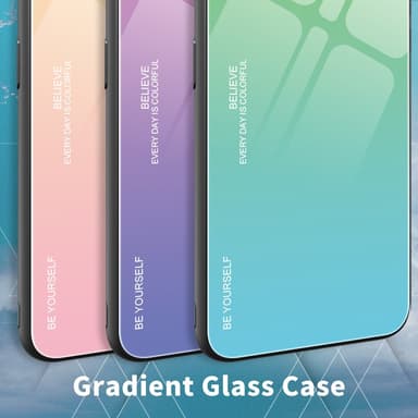 SKALO iPhone 15 Plus Gradient Härdat Glas TPU-skal - Rosa-Lila