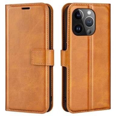 SKALO iPhone 15 Pro Max Plånboksfodral i PU-Läder - Ljusbrun