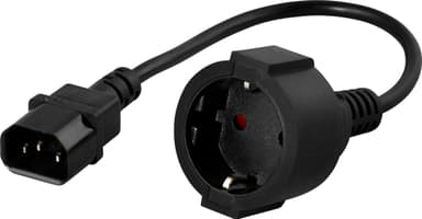 Device adapter, IEC C14 male to CEE 7/4 Schuko female, 0.5m