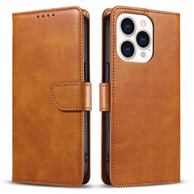 SKALO iPhone 15 Pro Premium Plånboksfodral - Khaki