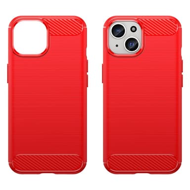 SKALO iPhone 15 Armor Carbon Stöttåligt TPU-skal - Röd