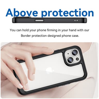 SKALO iPhone 15 Transparent TPU Bumper Skal - Svart