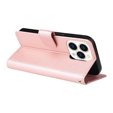 SKALO iPhone 15 Plus Plånboksfodral i PU-Läder - Roséguld