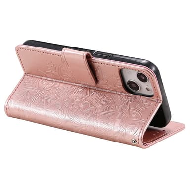 SKALO iPhone 15 Mandala Plånboksfodral - Roséguld