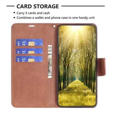 SKALO iPhone 15 Pro Max Plånboksfodral i PU-Läder - Brun