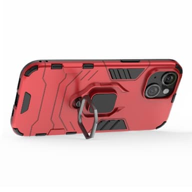 SKALO iPhone 15 Armor Hybrid Metallring skal - Röd