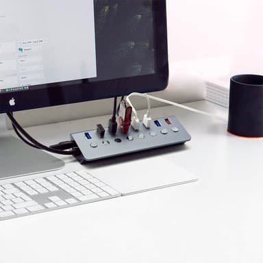 USB splitter USB 3.0-hubb 5Gbps 8-portars individuella LED på/av-bryta