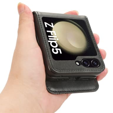 SKALO Samsung Z Flip5 PU-Läder Korthållare Skal - Svart