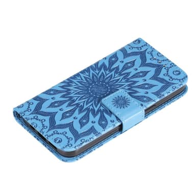 SKALO iPhone 15 Pro Max Mandala Plånboksfodral - Blå