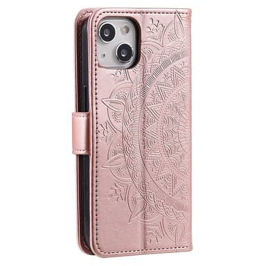 SKALO iPhone 15 Mandala Plånboksfodral - Roséguld