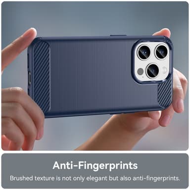 SKALO iPhone 15 Pro Armor Carbon Stöttåligt TPU-skal - Blå