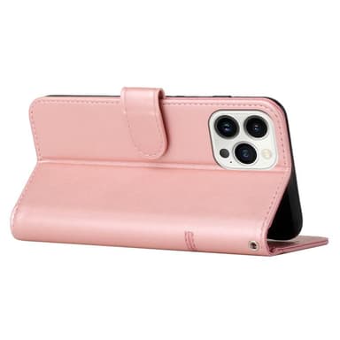 SKALO iPhone 15 Pro Embossed Triangle Plånboksfodral - Roséguld