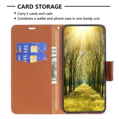 SKALO iPhone 15 Pro Max Litchi Plånboksfodral - Brun