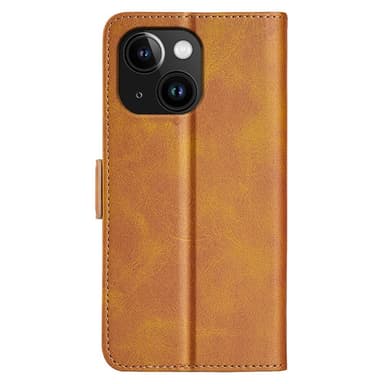 SKALO iPhone 15 Plus Premium Plånboksfodral - Ljusbrun
