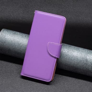SKALO iPhone 15 Pro Max Litchi Plånboksfodral - Lila