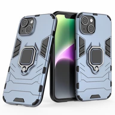 SKALO iPhone 15 Armor Hybrid Metallring skal - Blå